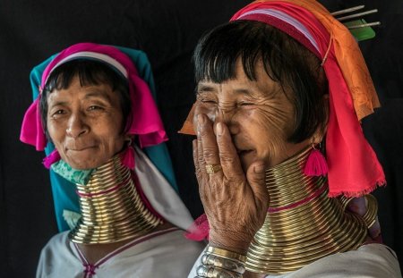 Женщины из племени Падаунг Бирма 1913