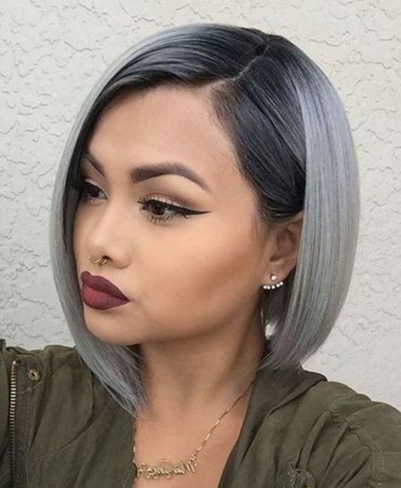 Боб каре Пепельное омбре