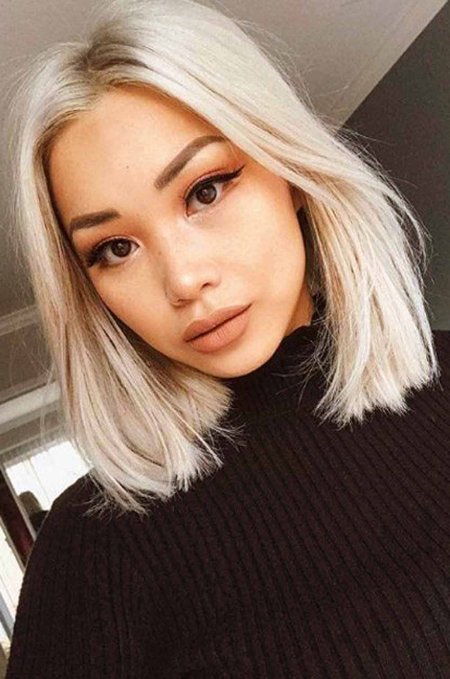 Пепельный блонд каре