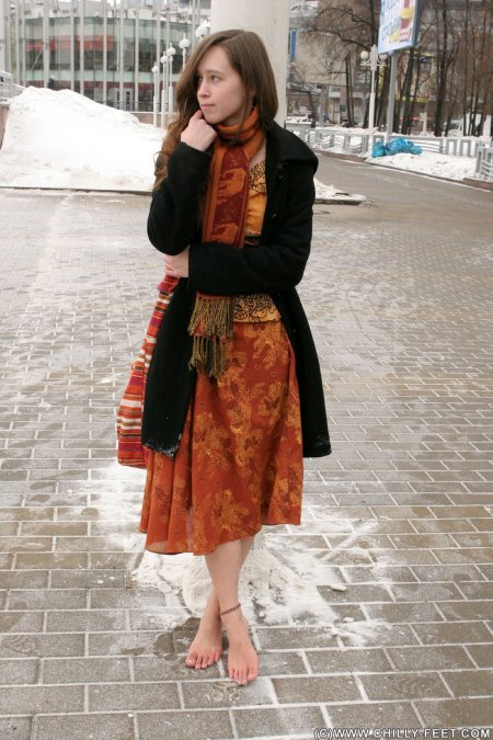 Ольга Гавва босиком по снегу