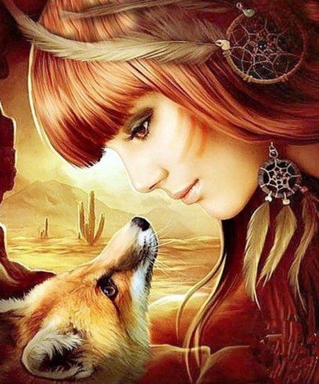 Рыжая девушка фэнтези