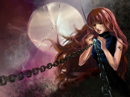 Девушка в цепях арт