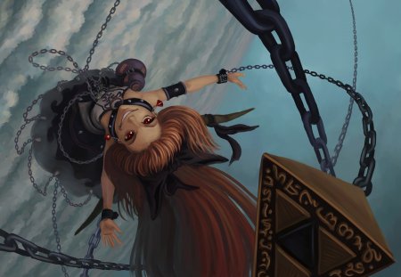 Девушка в цепях арт