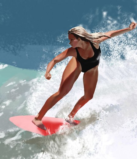 Аннасофия Робб и серфинг