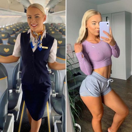 Стюардессы в форме и без