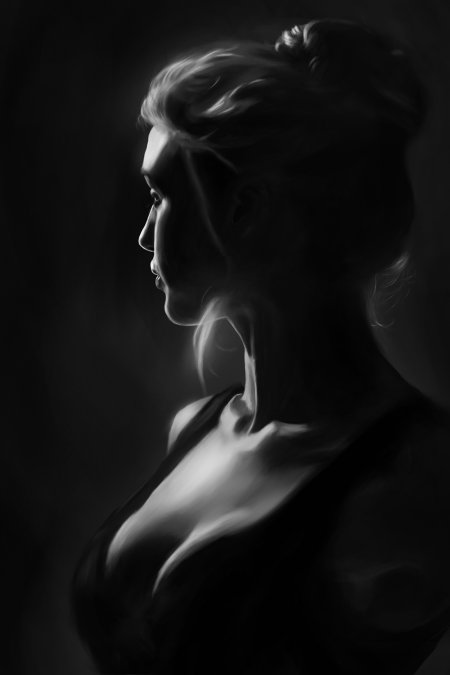 Женское тело черно белое