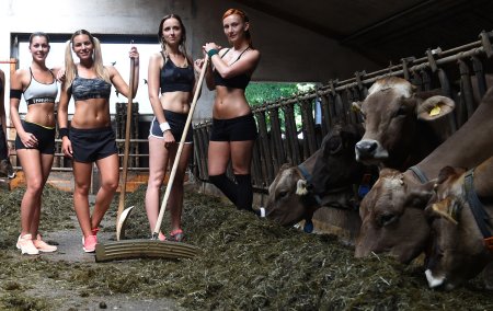 Красивая доярка