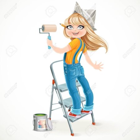 Девушка делает ремонт