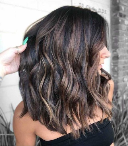 Балаяж окрашивание на темные волосы средней