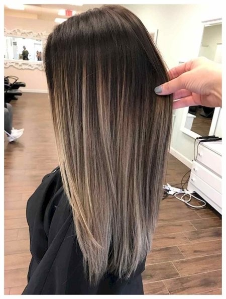 Мелирование балаяж на прямые волосы темные