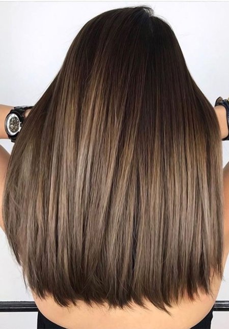 Сложное окрашивание на темные прямые