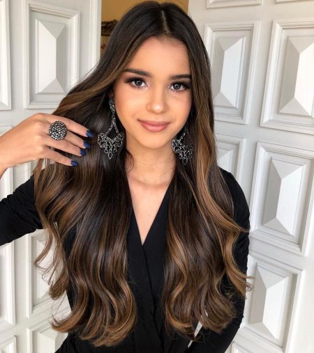 Окрашивание на темные волосы длинные