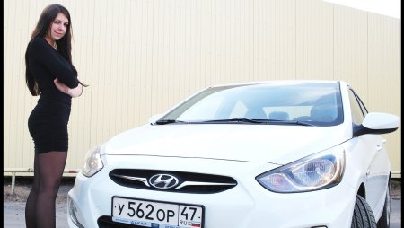 Хендай Солярис с девушкой