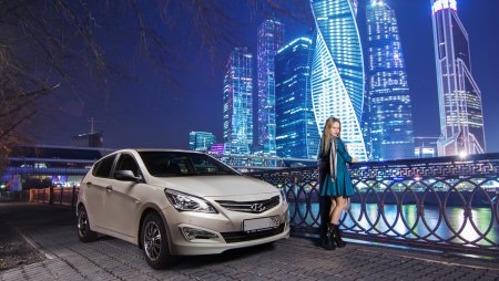 Хендай Солярис 2016 ночью