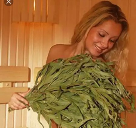 Девушка с банным веником