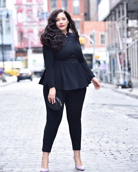 Блузка с баской плюс сайз