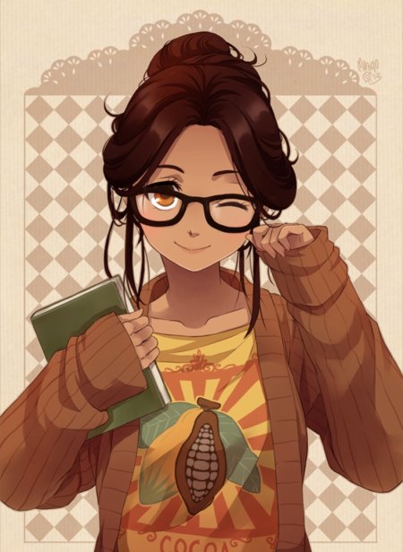 Аниме девочка в очках