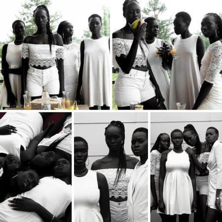 Черные и белая девушка