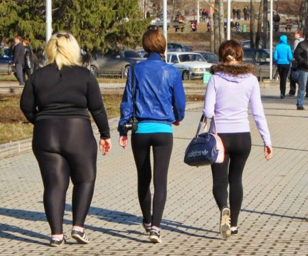 Жирные девушки в леггинсах