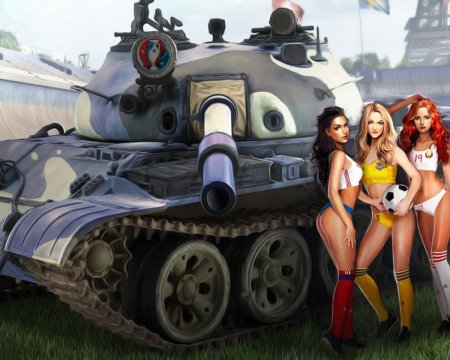 Красивые девушки на танках