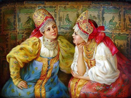 Федоскинская лаковая миниатюра «Аленький цветочек»