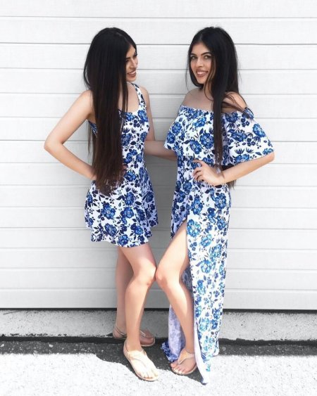 Близняшки Сахинур и Гюльджан в платье