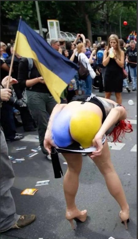 Украинский флаг в заднице