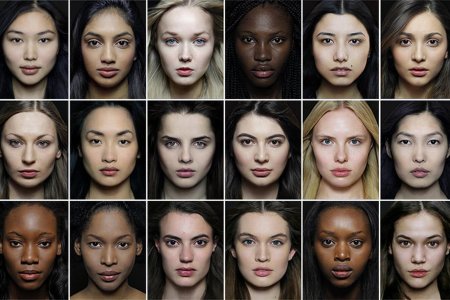 Лица девушек разных национальностей
