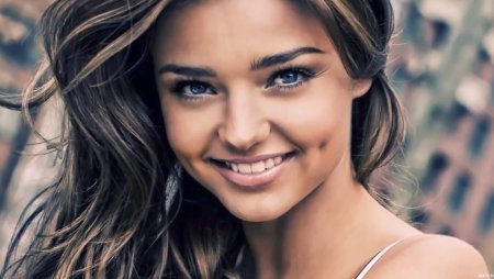 Миранда Керр ямочки на щеках