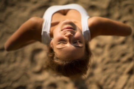 Лицо девушки вид сверху