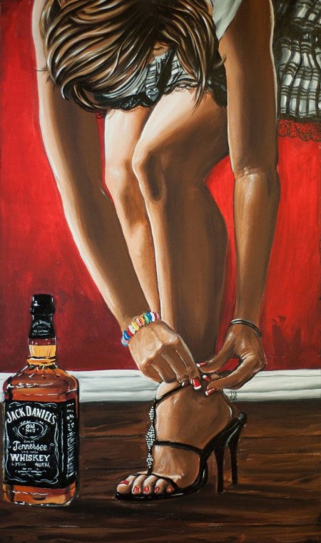 Пин-ап девушка и виски художника Jeremy worst