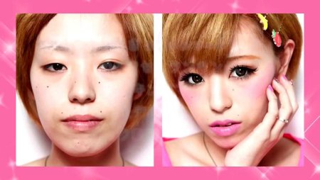 Китаянки до и после макияжа