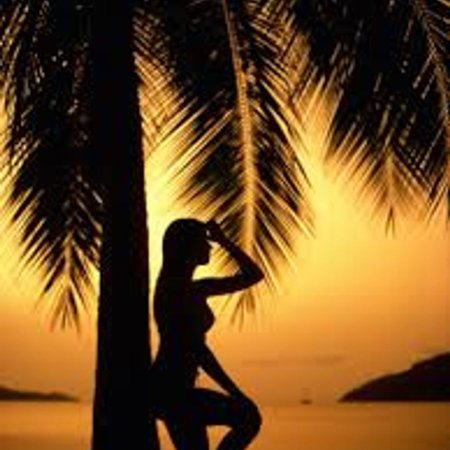 Девушка среди пальм