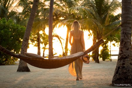Гамак между пальмами