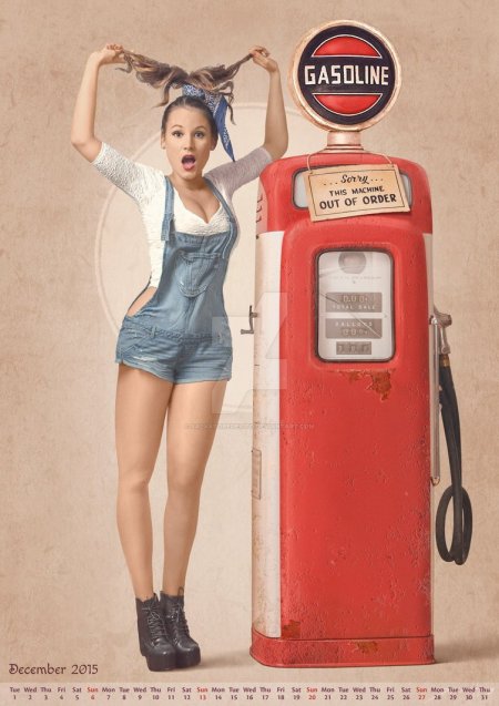 Девушка на бензоколонке