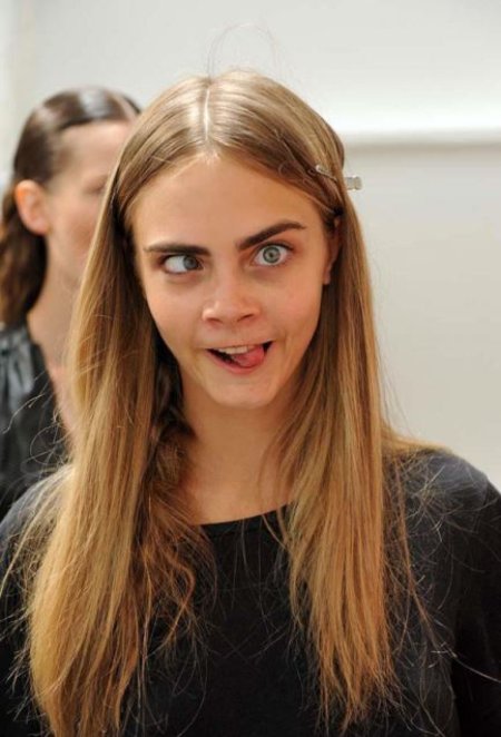 Cara Delevingne рожицы