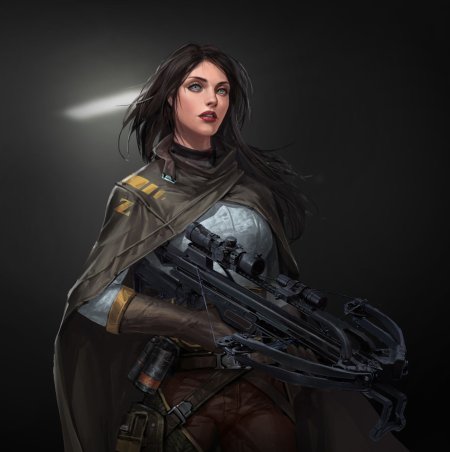 Девушка с арбалетом арт