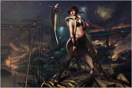 Девушка арбалетчик фэнтези арт