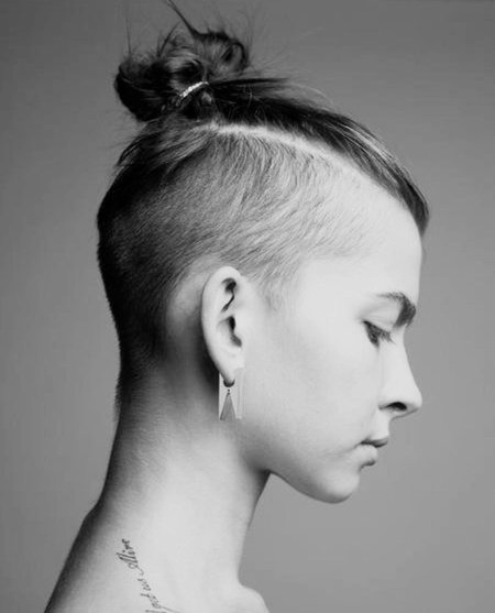 Прически с выбритым затылком