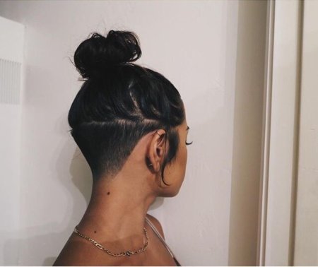Прически с выбритым затылком