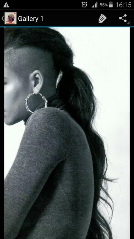 Бритые виски на длинные волосы