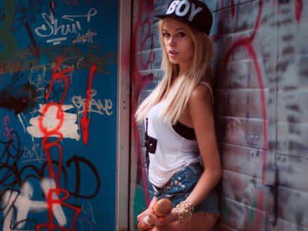 Красивые девушки в бейсболках