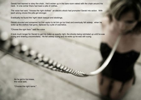 Девушка на поводке на коленях