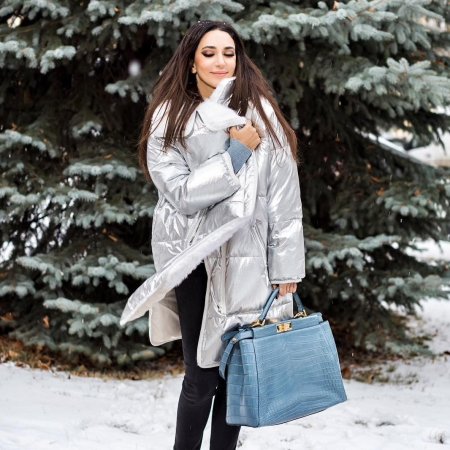 Образы на зиму с круглой сумкой