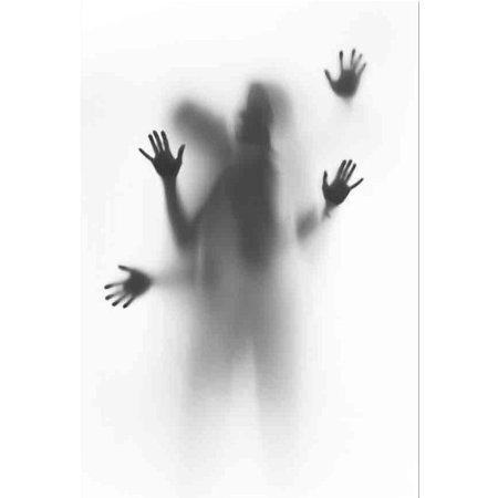 Силуэт девушки за стеклом