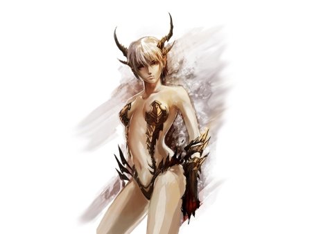 Девушка демон с бараньими рогами