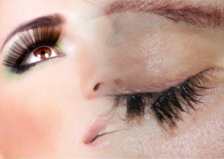 Нарощенные ресницы мокрый эффект