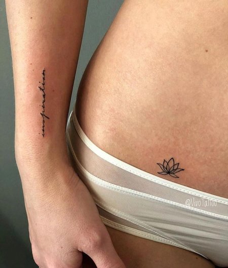 Тату на бедре маленькие