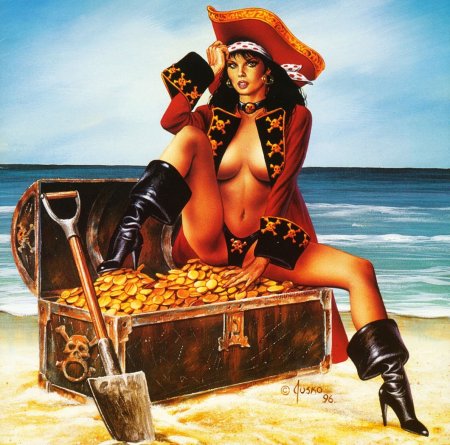 Голая на пиратском корабле