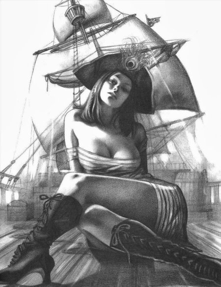 Девушка пират Эротический арт